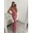 Šaty elegantní dlouhé bez rukávu dámské (S/M ONE SIZE) ITALSKá MóDA IMM22LS24047 starorůžová S/M