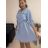 Sommerkleid mit langem Hemd und kurzen Ärmeln für Damen (S / M ONE SIZE) ITALIAN FASHION IMWB222483