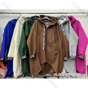 Kabát podzimní flaušový dámský nadrozměr (XL/2XL ONE SIZE) ITALSKÁ MÓDA IMWC223362