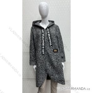 Kabát podzimní beránkový dámský nadrozměr (XL/2XL ONE SIZE) ITALSKÁ MÓDA IMWD223377