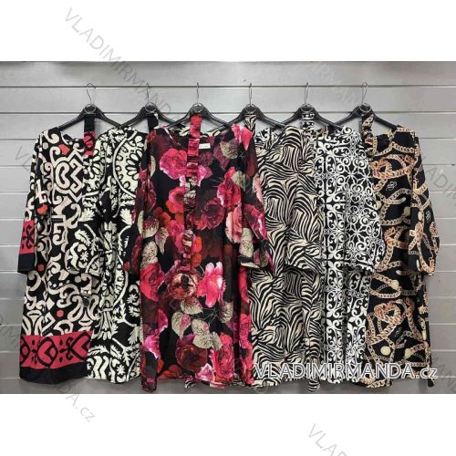 Šaty elegantní oversize dlouhý rukáv dámský (S/M/L ONE SIZE) ITALSKÁ MÓDA IMWGS223285