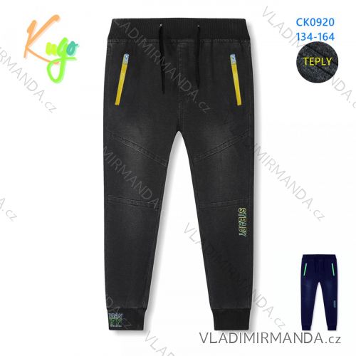 Jeans sweatpants warm boys (134-164) KUGO YZ8022