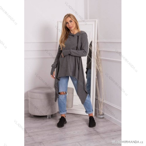 Graphite hoodie with a side zipper