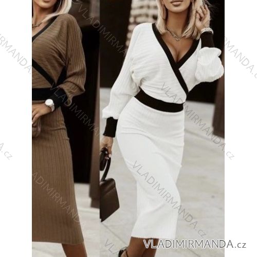 Women's Elegant Long Sleeve Dress (S/M ONE SIZE) ITALIAN FASHION IMWB22277