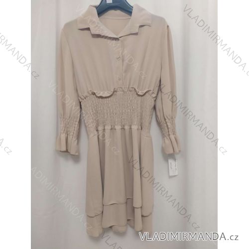 Šaty košilové 3/4 rukáv dámské tenké (uni s-l) ITALSKá MóDA IMWD201619 black S / M one size