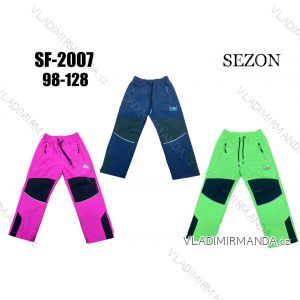 Kalhoty šusťákové zateplené flaušem dětské dívčí a chlapecké (98-128) SEZON SEZ23SF-2007