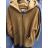 Kabát beránkový s kapucí dlouhý rukáv dámský nadrozměr (XL/2XL ONE SIZE) ITALSKÁ MÓDA IMBM22008