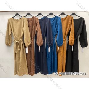 Šaty elegantný dlhý rukáv dámske (S/M ONE SIZE) TALIANSKA MÓDA IMPDY22HEF1134