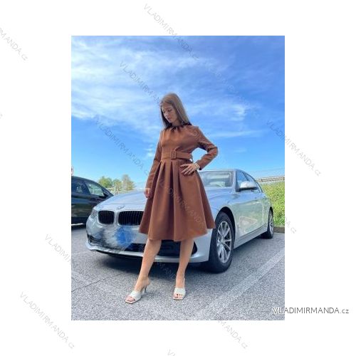 Šaty elegantný dlhý rukáv dámske (S/M ONE SIZE) TALIANSKA MÓDA IMPDY22MDUE22848