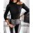 Women's Long Sleeve Knitted T-Shirt (S/M ONE SIZE) ITALIAN FASHION IMPLI222742