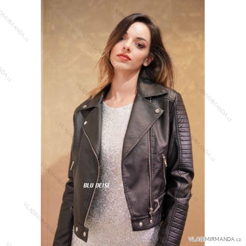 Bunda koženková/krivák dámske (S-XL) TALIANSKA MÓDA IMPBD22AY151