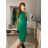 Women's Long Knitted Turtleneck Short Sleeve Dress (S/M ONE SIZE) ITALIAN FASHION IMM22FD51751