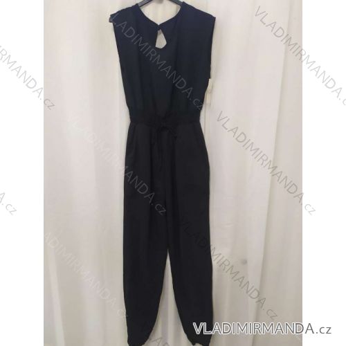 Overal dlouhý letní bez rukávů dámský (S/M ONE SIZE) ITALSKÁ MÓDA IMWY21514/DUR S/M Černá