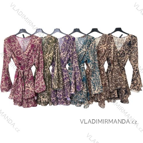 Šaty dlouhý rukáv dámské (S/M ONE SIZE) ITALSKÁ MÓDA IMPLM22749500011