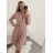 Šaty elegantný dlhý rukáv dámske (S/M/L ONE SIZE) TALIANSKA MÓDA IMWB22222