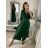 Šaty košilové s páskem dlouhý rukáv dámské (S/M ONE SIZE) ITALSKÁ MÓDA IMPBB22E9511/DUR khaki S/M