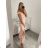 Šaty dlhé elegantné spoločenské carmen dámske (S/M ONE SIZE) TALIANSKA MÓDA IMM22325 biela S/M
