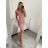 Šaty elegantní společenské na ramínka dámské (S/M ONE SIZE) ITALSKÁ MÓDA IM321608 Burgund S/M