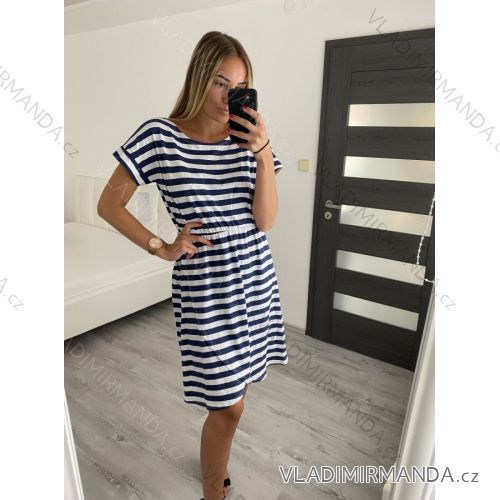 Women's Summer Cotton Short Sleeve Dress (S/M ONE SIZE) ITALIAN FASHION IM722253