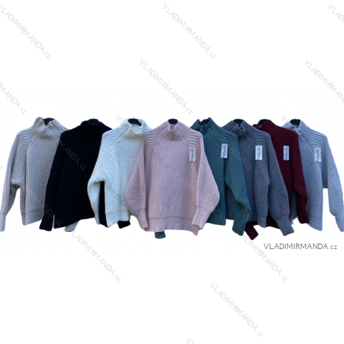 Sveter pletený dlhý rukáv dámsky (XL/2XL ONE SIZE) TALIANSKA MÓDA IMD22911