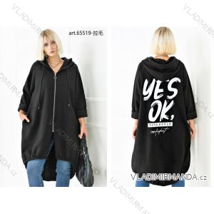 Mikina oversize prodloužená dlouhý rukáv dámská (S/M ONE SIZE) ITALSKÁ MÓDA IMPLI2365519