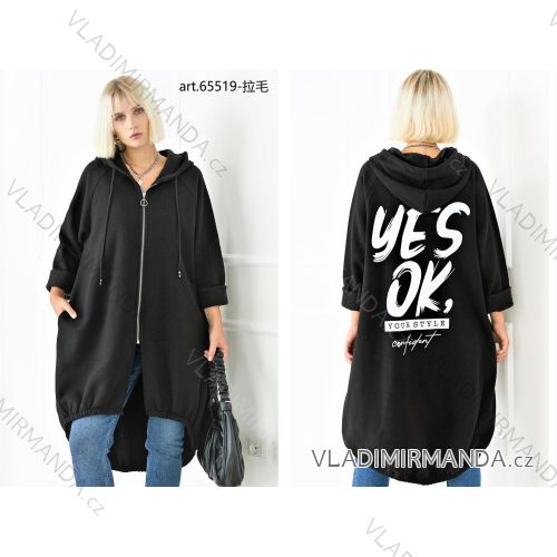 Mikina oversize prodloužená dlouhý rukáv dámská (S/M ONE SIZE) ITALSKÁ MÓDA IMPLI2365519