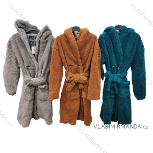 Kabát teddy dlouhý rukáv dámský (S/M ONE SIZE) ITALSKÁ MÓDA IMPLI227754