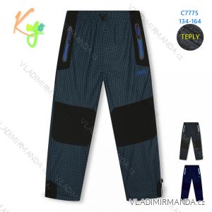 Kalhoty outdoor zateplené flaušem dorost chlapecké (134-164) KUGO C7775