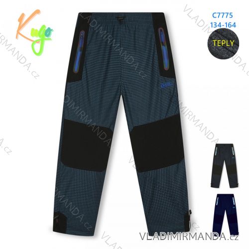 Kalhoty outdoor zateplené flaušem dorost chlapecké (134-164) KUGO C7775