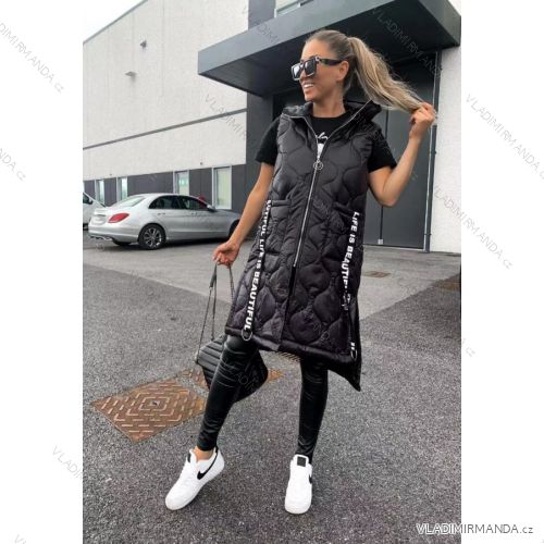 Vesta s kapucí bez rukávu dámská (S/M ONE SIZE) ITALSKÁ MÓDA IMPLI2230873/01
