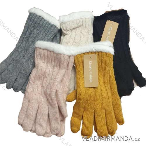 Rukavice zimní teplé pletené dámské (ONE SIZE) ORCHIDEJ ORC22XD2140-7