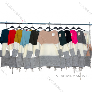 Šaty pletené dlouhý rukáv dámské nadrozměr (3XL/4XL ONE SIZE) ITALSKá MóDA IM4221073