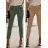 Kalhoty elegantní dlouhé dámské (S/M ONE SIZE) ITALSKÁ MÓDA IMWB22309 hnědá S/M