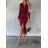 Elegantes langärmliges Midikleid für Damen (S/M ONE SIZE) ITALIAN FASHION IMD22941