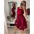 Šaty elegantní společenské dlouhý rukáv dámské (S/M ONE SIZE) ITALSKá MóDA IM322282 vínová S/M