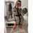 Šaty úpletové dlouhý rukáv dámské (S/M ONE SIZE) ITALSKá MODA IMBM22473