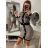 Šaty úpletové dlouhý rukáv dámské (S/M ONE SIZE) ITALSKá MODA IMBM22473
