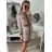 Šaty úpletové dlouhý rukáv dámské (S/M ONE SIZE) ITALSKá MODA IMBM22473