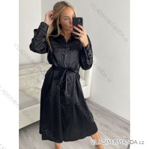 Šaty košilové dlouhý rukáv dámské (S/M ONE SIZE) ITALSKÁ MÓDA IMPBR22H2671-R3/DR