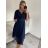 Šaty společenské elegantní šifonové krátký rukáv dámské nadrozměr (XL/2XL ONE SIZE) ITALSKÁ MÓDA IMM229012ZO/DUR bílá