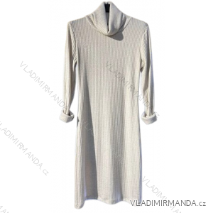 Šaty úpletové s rolákem dlouhý rukáv dámské (S/M ONE SIZE) ITALSKÁ MÓDA IMM22UN8367