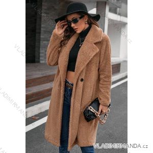 Kabát kožíšek teddy dlouhý rukáv dámský (S/M/L ONE SIZE) ITALSKÁ MÓDA IMM22FL4278