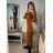 Langes Sommer-Kurzarmkleid für Damen (S / M ONE SIZE) ITALIAN FASHION IMWC222525 S/M braun