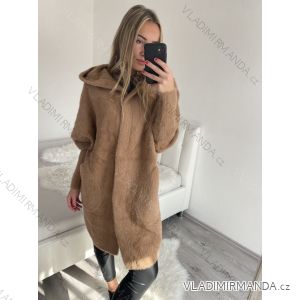 Kabát alpaka s kapucí dámský (S/M/L ONE SIZE) ITALSKÁ MÓDA IMD22918