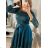 Šaty elegantní dlouhý rukáv dámské (S/M ONE SIZE) ITALSKÁ MÓDA IMPSH22v3852/DR