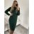 Šaty elegantní dlouhý rukáv dámské (S/M ONE SIZE) ITALSKÁ MÓDA IMM211535 S/M Green