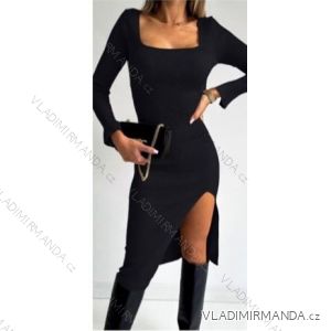 Šaty elegantní dlouhý rukáv dámské (S/M ONE SIZE) ITALSKÁ MÓDA IMWB22353