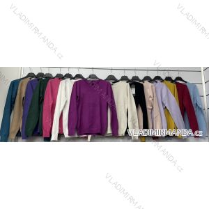 Svetr úpletový dlouhý rukáv dámské (S/M ONE SIZE) ITALSKÁ MÓDA IMWAA223625