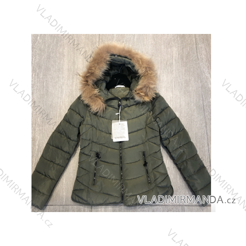 Bunda s kapucí dlouhý rukáv dámské (S-2XL) ITALSKÁ MÓDA IMPSS22P22-6627