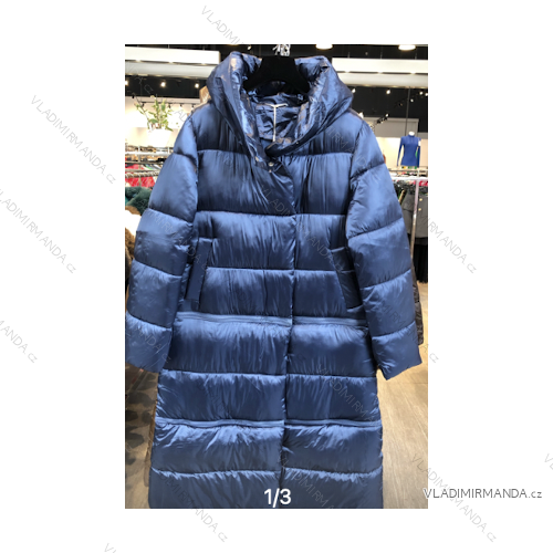 Kabát s kapucí dlouhý rukáv dámské (S-2XL) ITALSKÁ MÓDA IMPSS22L22-9857